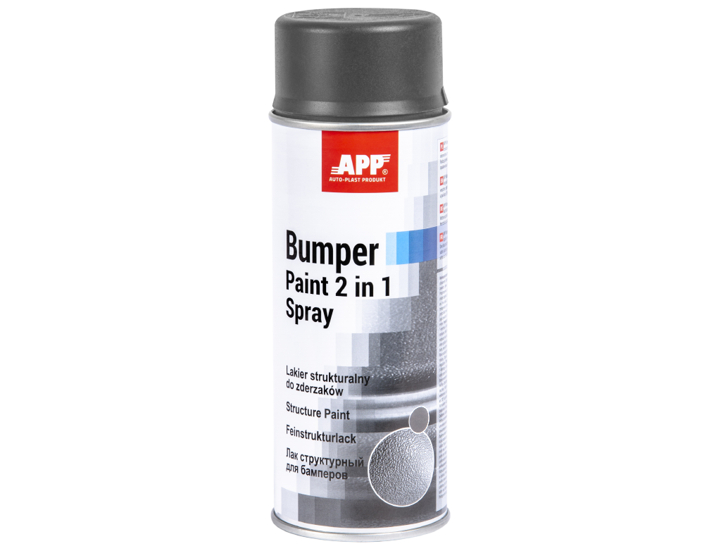 APP Bumper Paint 2 in 1 Spray - Lakier strukturalny do zderzaków | szary | 400ml