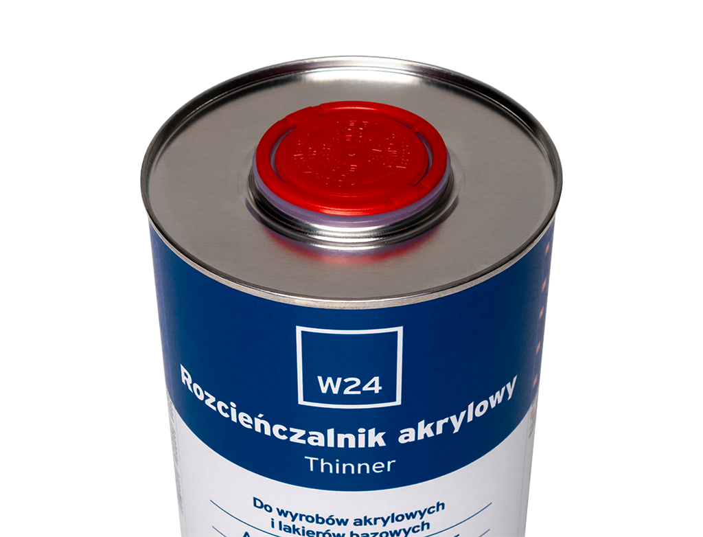 Rozcieńczalnik akrylowy W24 Thinner do wyrobów akrylowych i lakierów bazowych | Normalny | 1,0 L