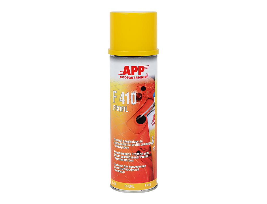 Preparat w sprayu do zabezpieczania profili zamkniętych APP F410 | 500 ml | bursztynowy