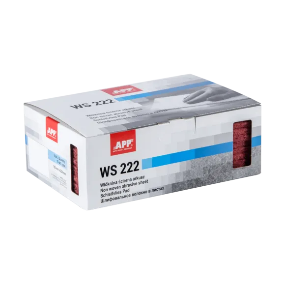 Włóknina ścierna w arkuszach APP WS 222 | Średnioziarnista (P320-360) | Czerwony | opak. (10szt.) | 150 x 230mm