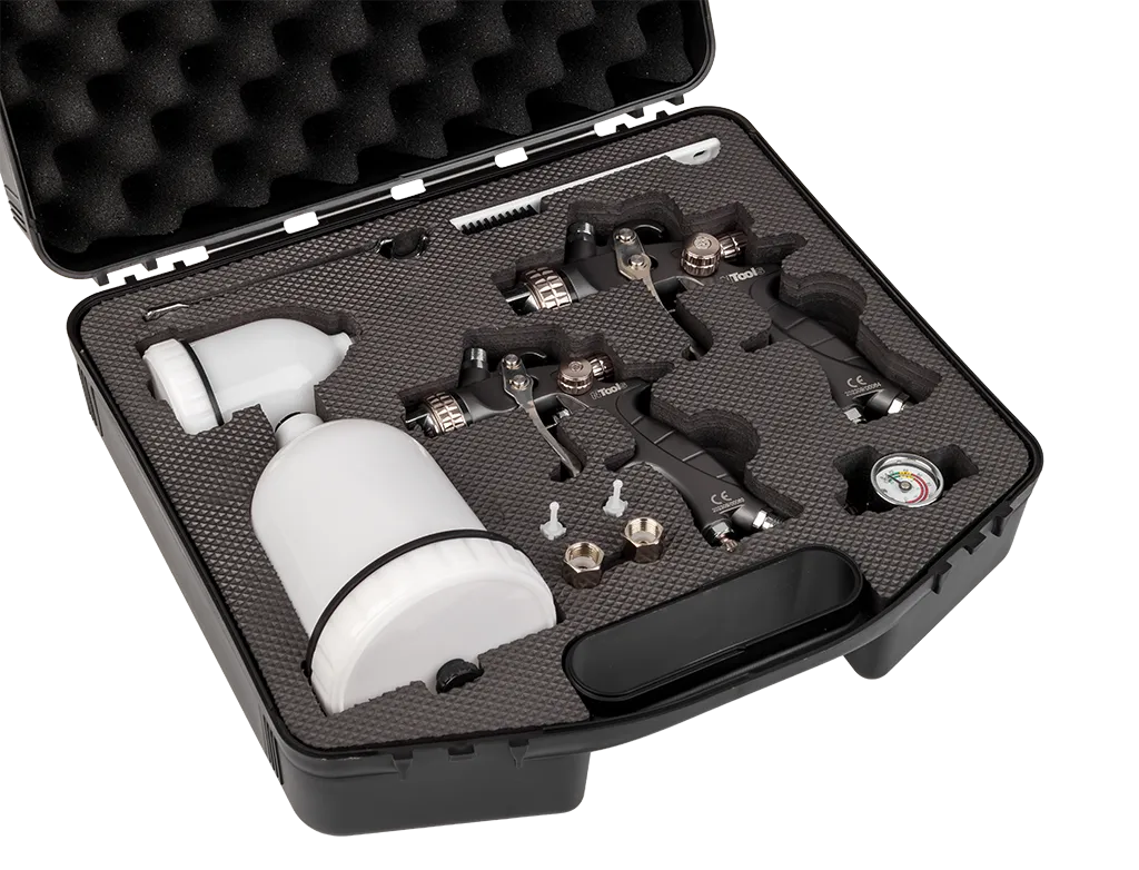 Zestaw lakierniczych pistoletów natryskowych NTools FX Standard SET | 1,0 mm + 1,3 mm | górny zb.