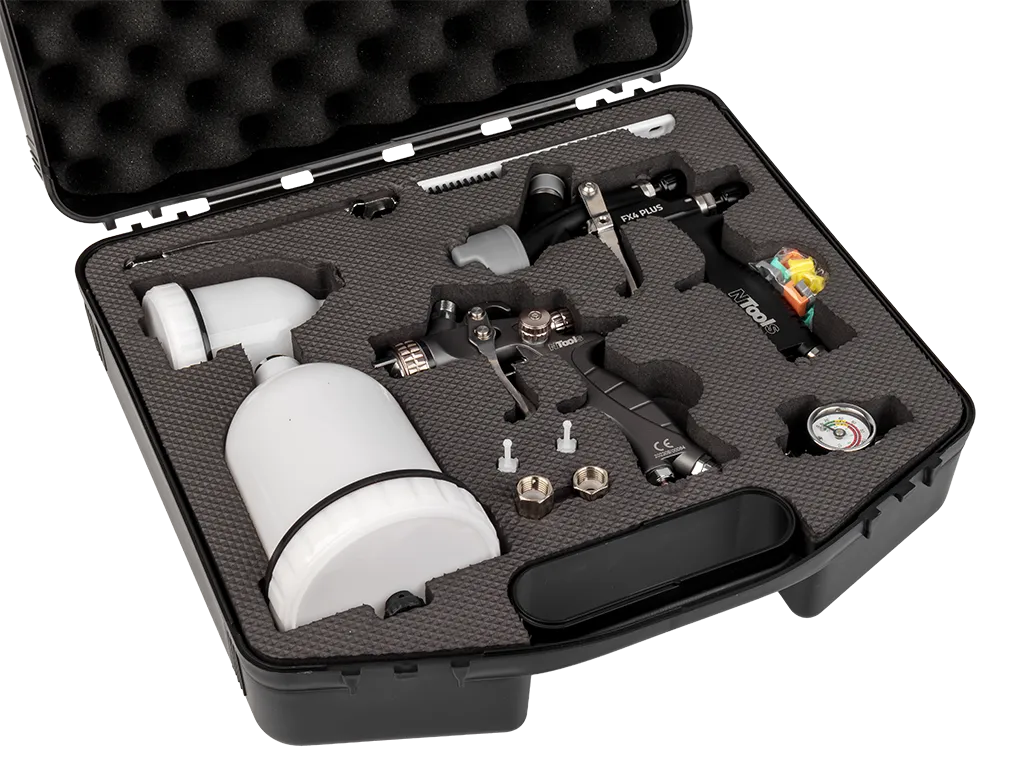 Zestaw lakierniczych pistoletów natryskowych NTools FX PRO SET | 1,0 mm + 1,4 mm | górny zb.