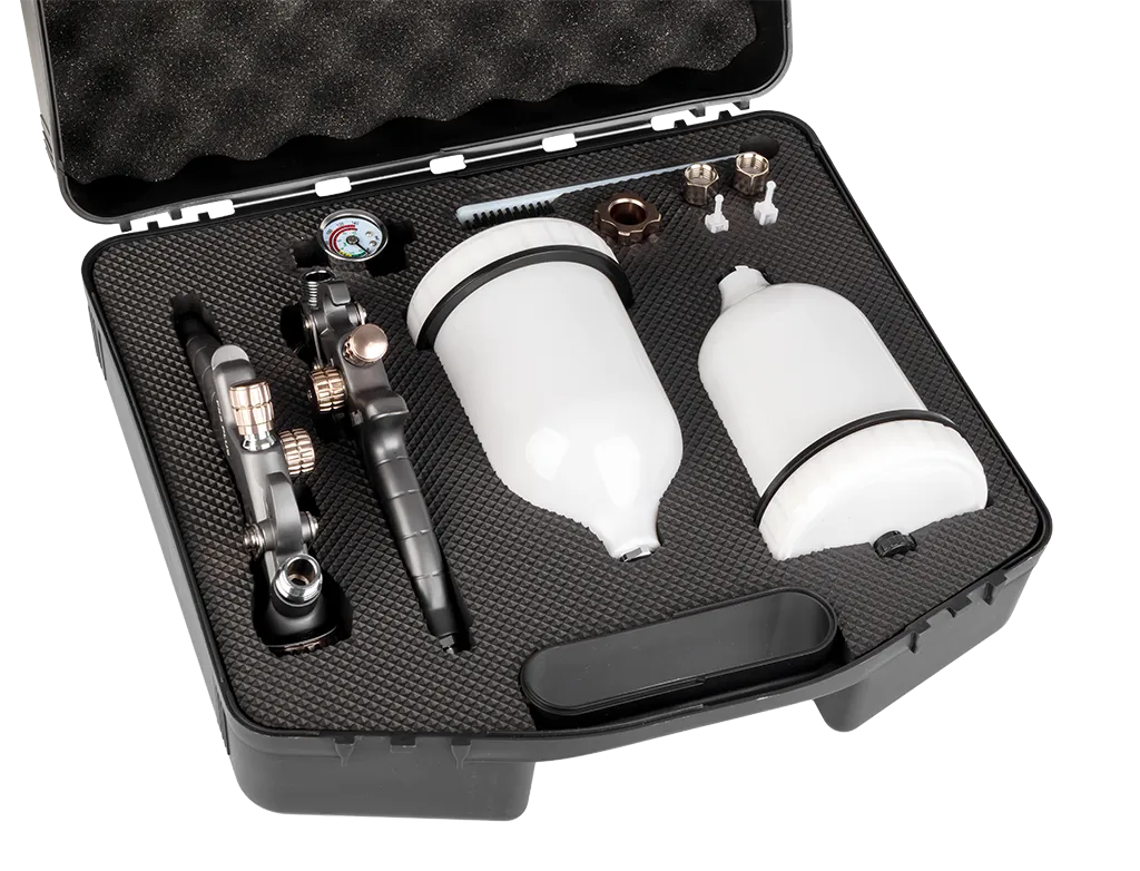 Zestaw lakierniczych pistoletów natryskowych NTools FX3 PLUS SET | 1,4 mm + 2,0 mm | górny zb.