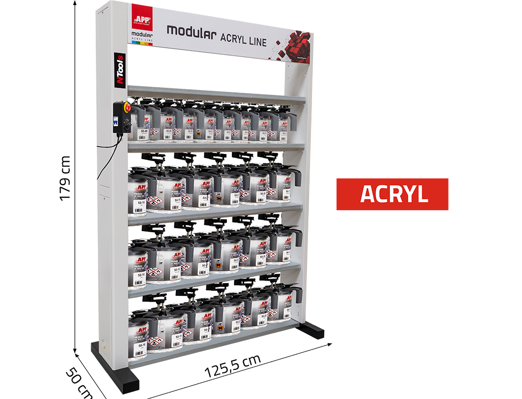 Mieszalnik do lakierów akrylowych NTools Modular Mixing Machine | 6 x 1,0L i 15 x 3,5L/4,0L | Acryl