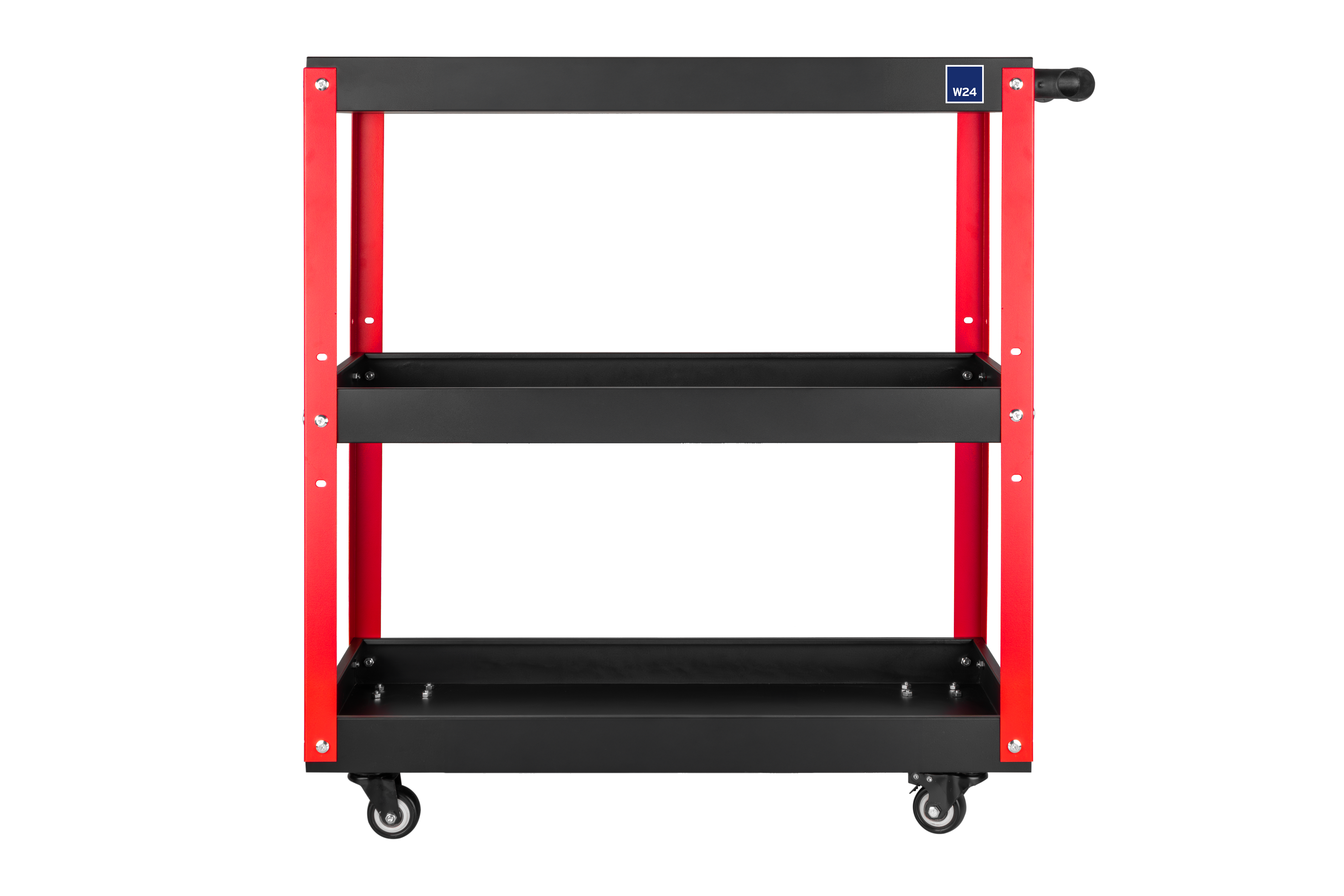 Mobilny wózek warsztatowy na narzędzia z trzema półkami W24 TWR | 660x350x740 mm | do 100 kg | czarny