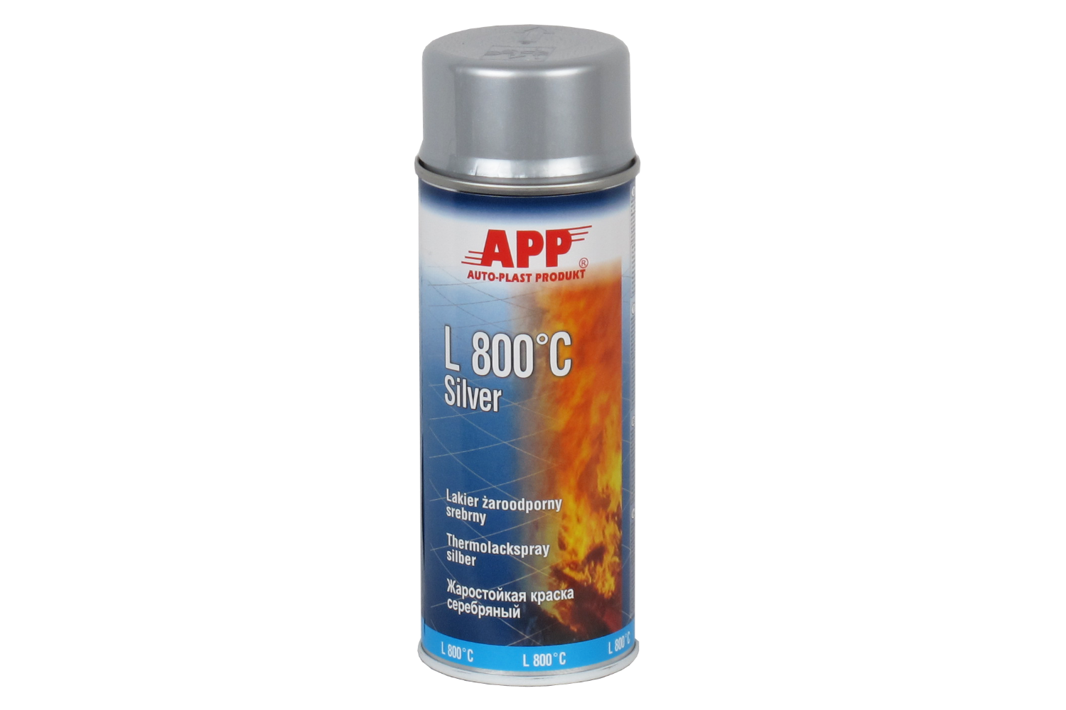 Lakier żaroodporny w sprayu do 800°C  APP L Silver | 400ml | srebrny