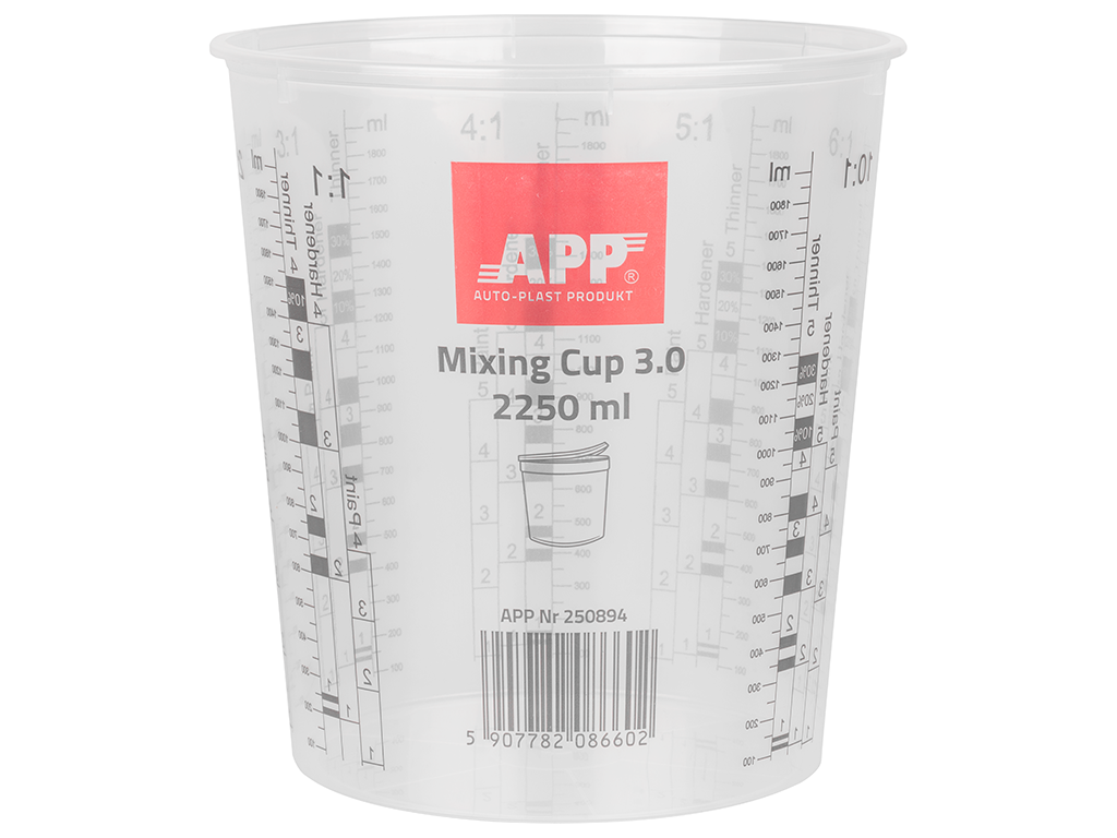 APP Mixing Cup - Kubek do mieszania farb i lakierów | 3.0 | transparentny | 2300/1900 ml | op (25szt)