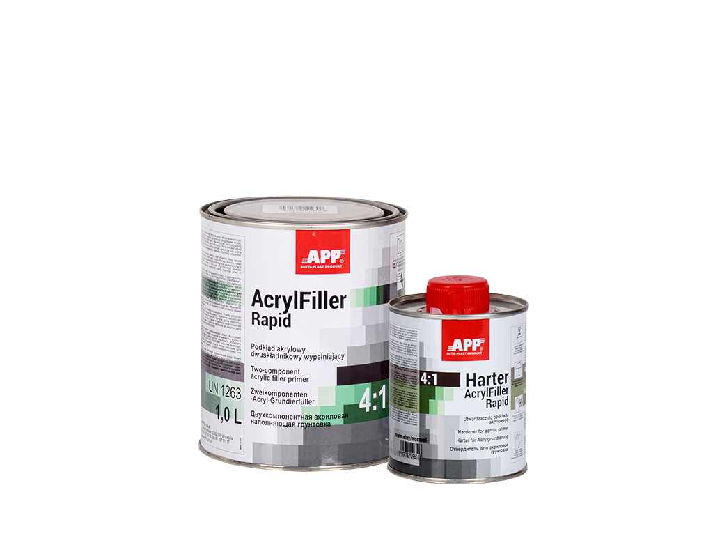 APP AcrylFiller Rapid - Podkład akrylowy dwuskładnikowy wypełniający | Szary | 1,0L