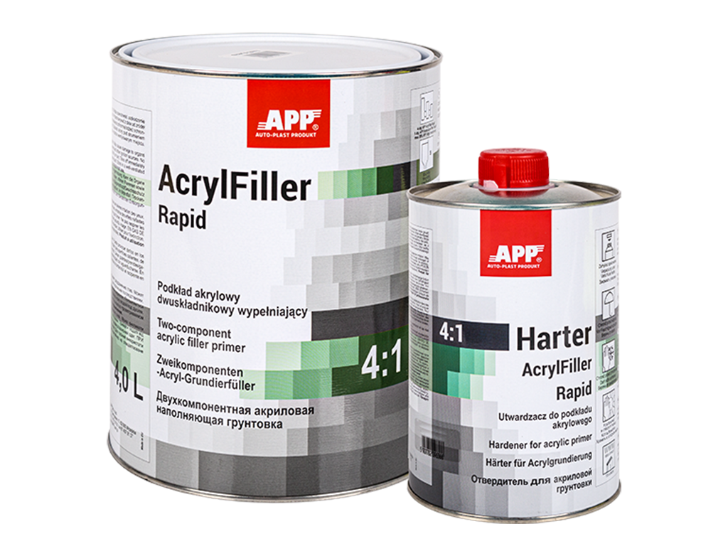 APP AcrylFiller Rapid - Podkład akrylowy dwuskładnikowy wypełniający | Szary | 1,0L