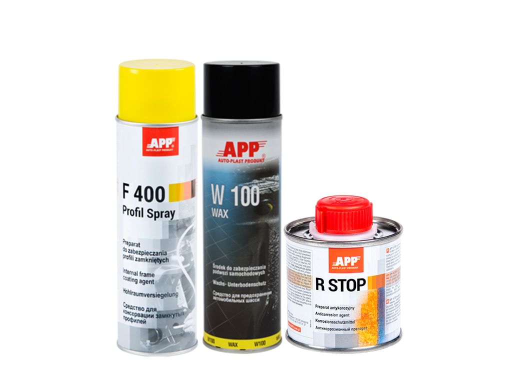 APP R-STOP WAX - Zestaw antykorozyjny z preparatami woskowymi | przezroczysty | 