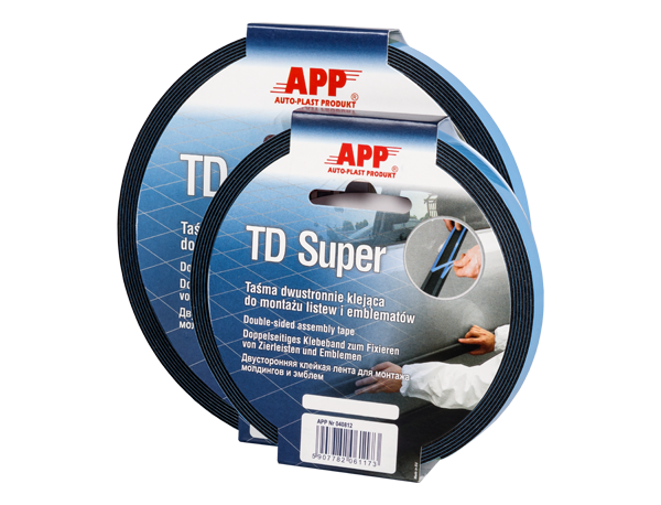 APP TD Super Taśma dwustronnie klejąca | 9 mm x 10 m | Kolor niebieski