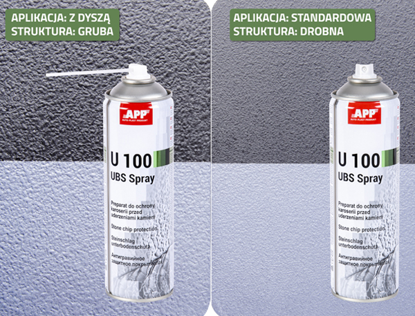APP U100 UBS Spray Preparat do ochrony karoserii przed uderzeniami kamieni. | Kolor czarny | 0,5 l