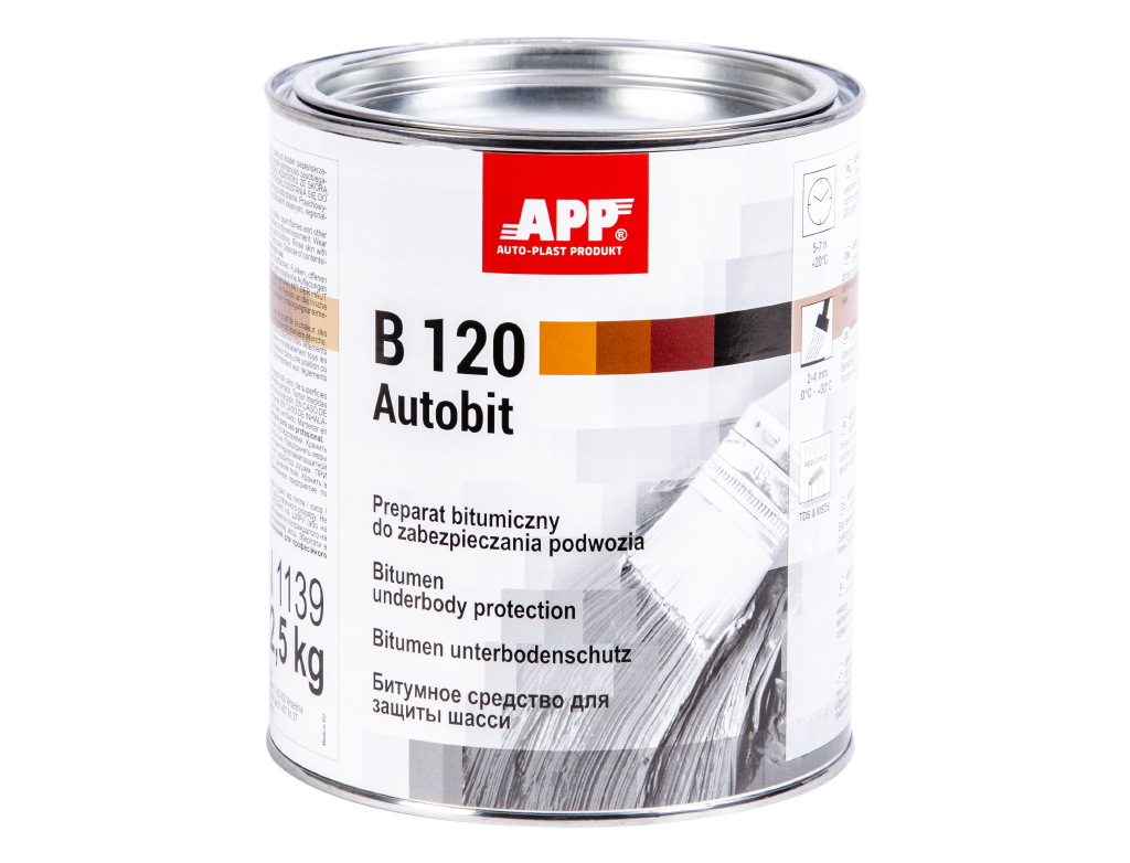 APP B120 Autobit. Preparat bitumiczny do zabezpieczania podwozia. | 2,5 kg