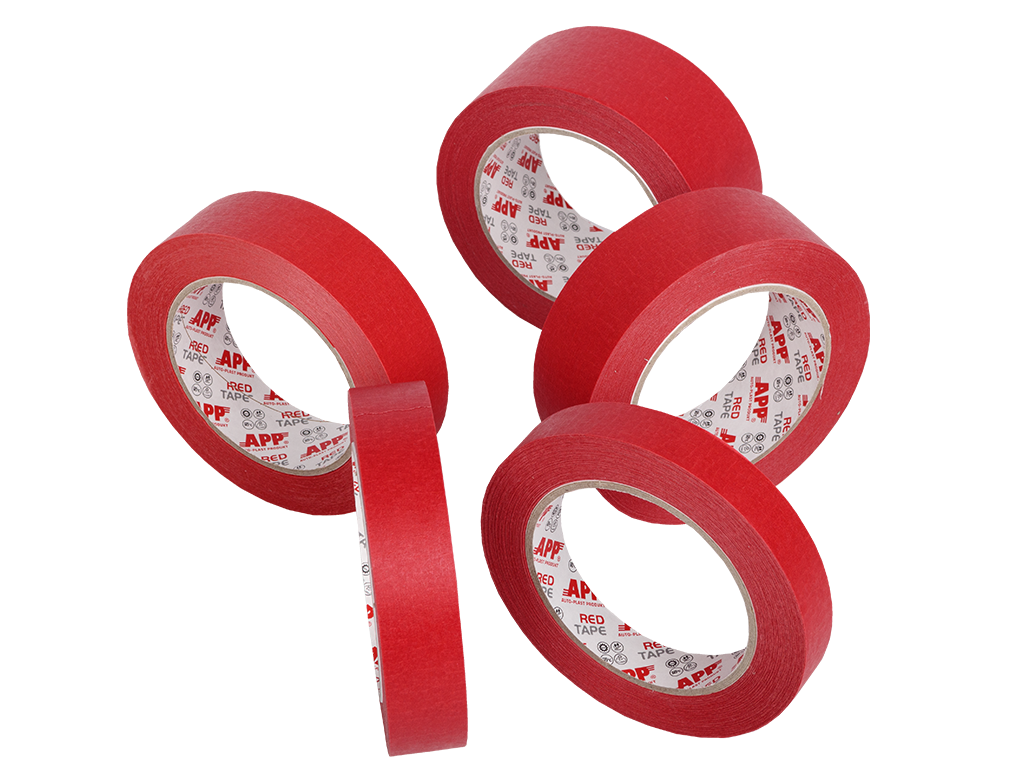 Wodoodporna taśma maskująca APP Red Tape | 110°C | Czerwona | 24 mm