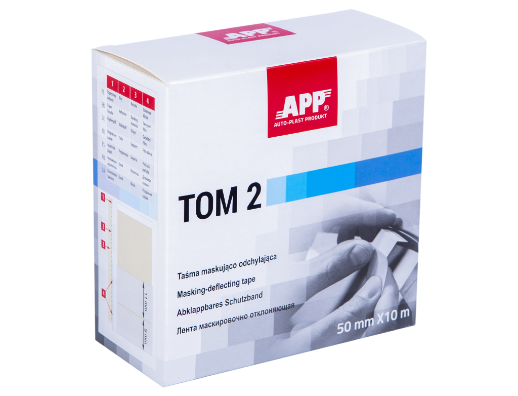 APP TOM 2 Taśma maskująca-odchylająca z dzielona kliszą | 9/11 mm | 50 mm x 10 m