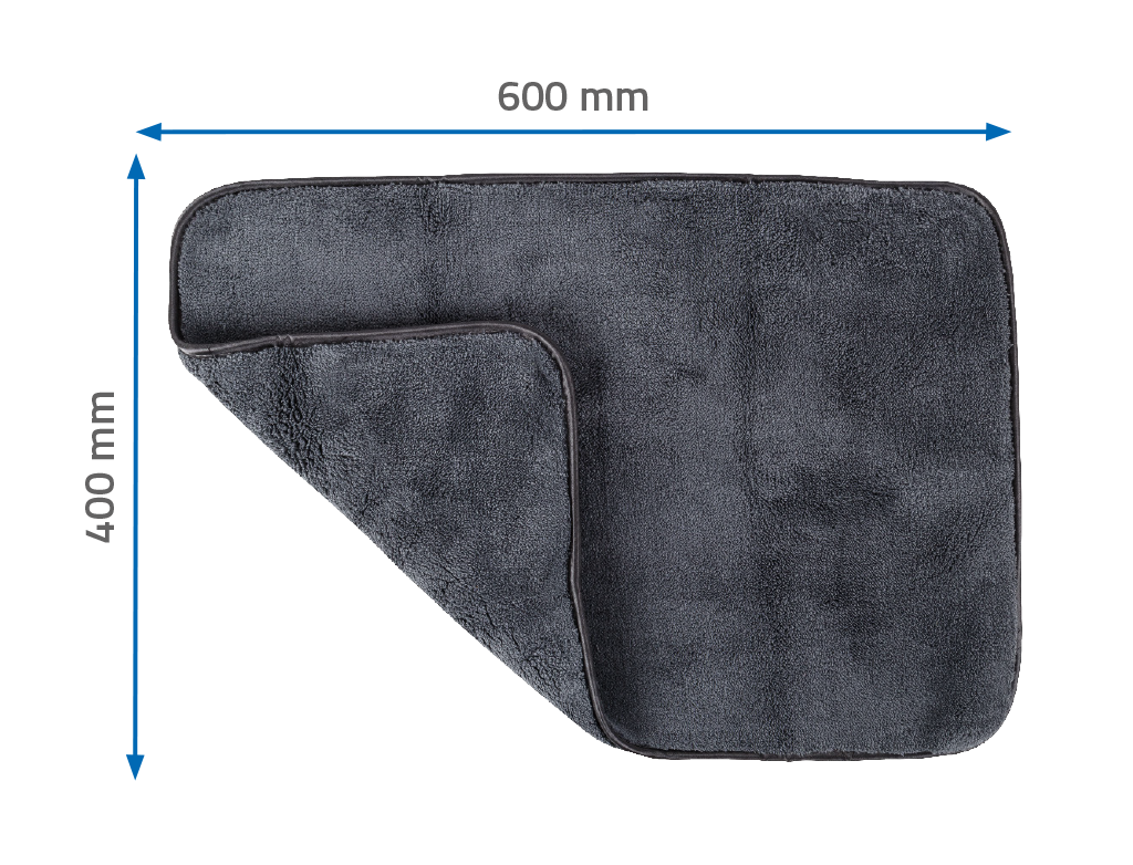 Ręcznik z mikrofibry do osuszania karoserii APP Plush Towel | Kolor szary | 40 x 60cm | 1200g/m2