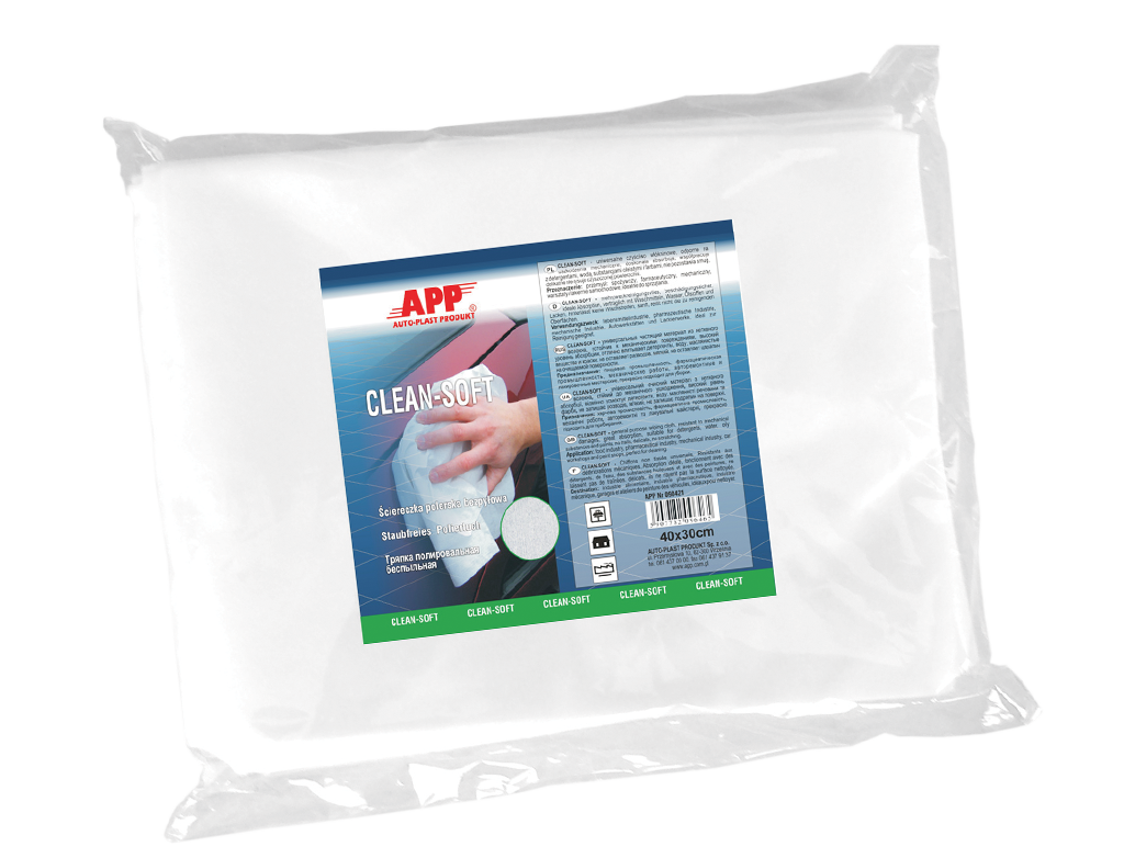APP Clean Soft - Ściereczki polerskie bezpyłowe | biały | 40 x 30cm | op (20szt)