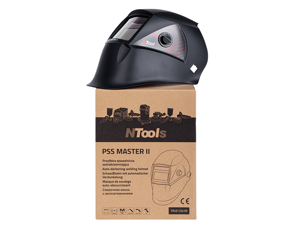 NTools MASTER II - Przyłbica spawalnicza samo-ściemniająca | Filtr TRUE COLOR | pole widzenia 92x 42mm