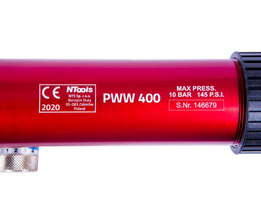 NTools PWW 400 - Pneumatyczny wyciskacz wielozadaniowy z tłokiem teleskopowym do kartuszy 290 ml i 310 ml oraz saszetek 400 ml