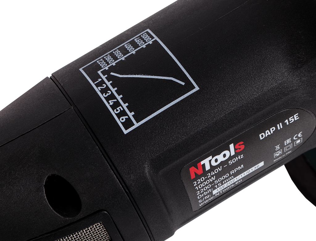 NTools DAP II 15E - Polerka elektryczna typu Dual Action o skoku 15 mm | Skok 15mm | 2200-5000 RPM | 2,3kg