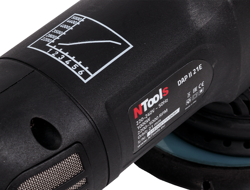 NTools DAP II 21E - Polerka elektryczna typu Dual Action o skoku 21 mm | Skok 21mm | 2200-5000 RPM | 2,6kg