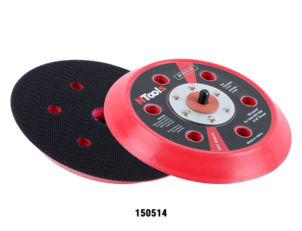 NTools SP 15006HS - Tarcza robocza d150/(6+1)h do szlifierek NTools AS, RS i ROS oraz RUPES RA150A, TA151, BR63/65, gruba 16 mm | 6+1 otworów, miękka | 5/16"UNF | d150/h16, gruba