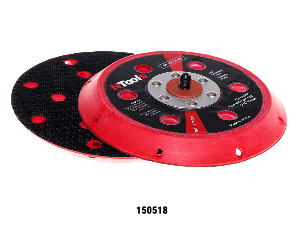 NTools SP 15015 HS - Tarcza robocza d150/(14+1)h do szlifierek NTools AS, RS i ROS oraz RUPES RA150A, TA151, BR63/65, gruba 15 mm | 14+1 otworów, miękka | 5/16" UNF, rzep | d150 / H15, gruba | 