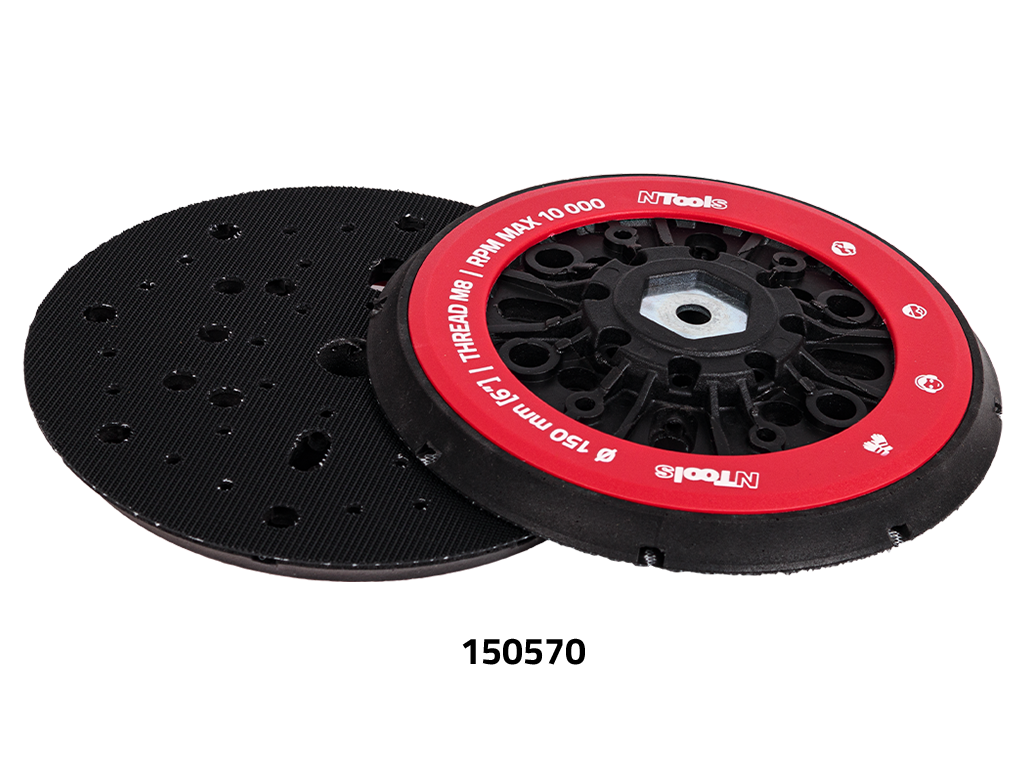 NTools TR 150 15/17U - Tarcza robocza d150/(15/17)h do szlifierki NTools SWR 03E/05E z mocowaniem na wpust HEX i śrubę M8 lub 5/16" UNF | HEX - M8 & 5/16" UNF | 8+8/6+1 otworów | d150 | 