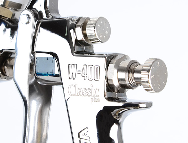 Iwata W400 - Pistolet lakierniczy | górny zb. | LV2 | d0,8