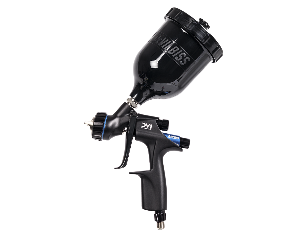 DeVILBISS DV1 Basecoat Lakierniczy pistolet natryskowy | Górny zbiornik | HVLP-B | d1,2