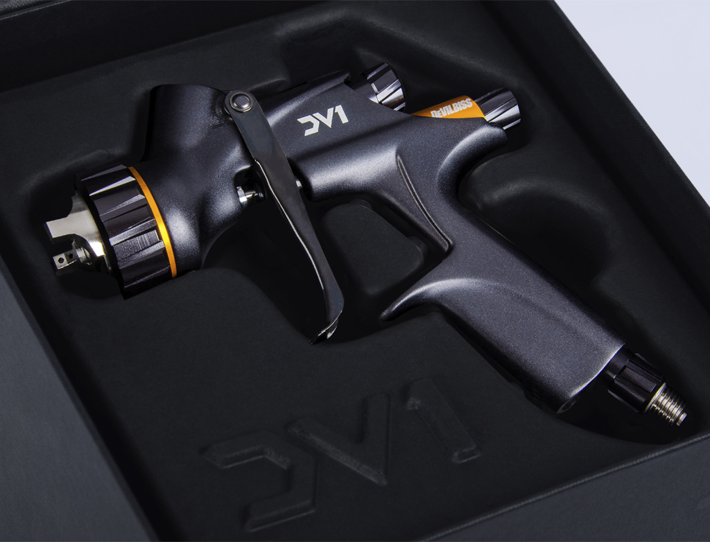 DeVILBISS DV1 Clearcoat  - Lakierniczy pistolet natryskowy | Górny zbiornik | HVLP-C1+ | d1,2