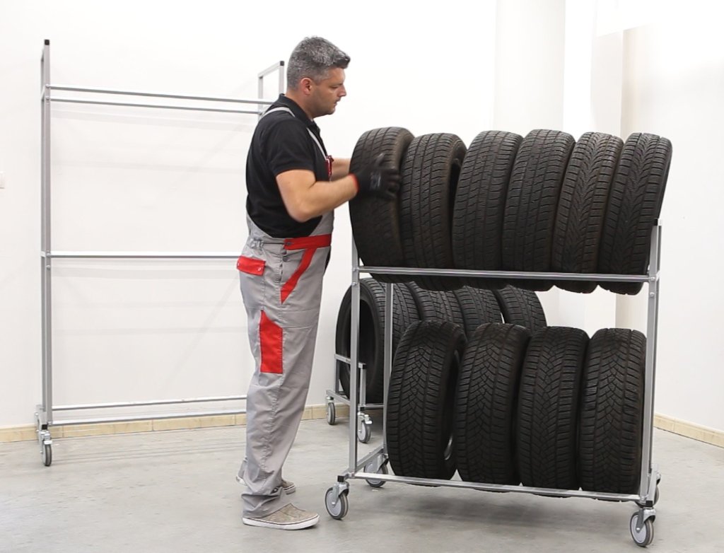 NTools Tire Stand Normal - Mobilny stojak do składowania opon | 1180 x 560 x 1200mm | 15,5 kg | max. 140 kg 