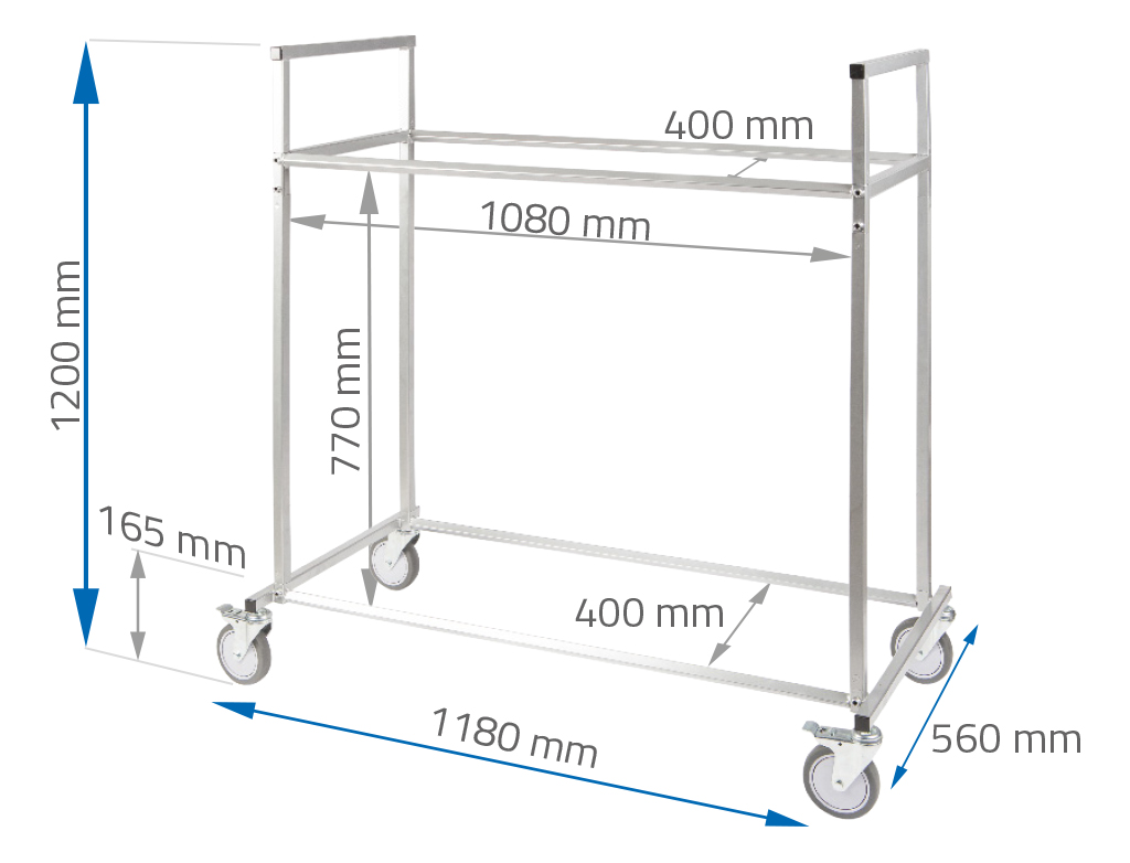 NTools Tire Stand Normal - Mobilny stojak do składowania opon | 1180 x 560 x 1200mm | 15,5 kg | max. 140 kg 