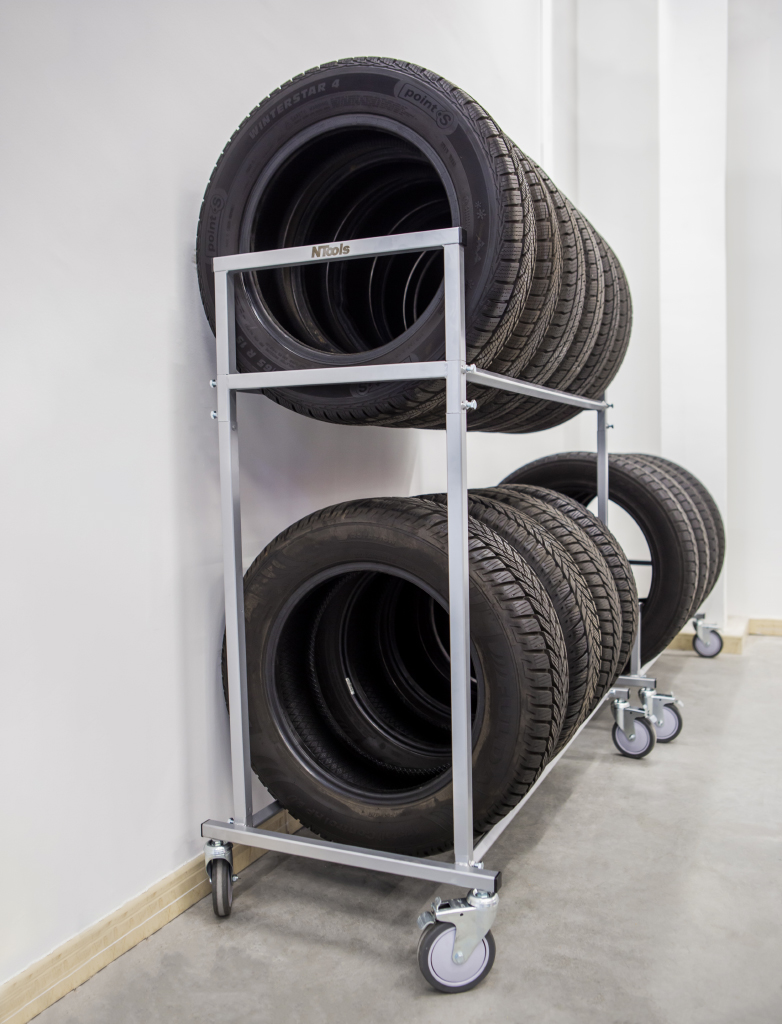 NTools Tire Stand Normal - Mobilny stojak do składowania opon | 1180 x 560 x 1200mm | 15,5 kg | max. 140 kg 