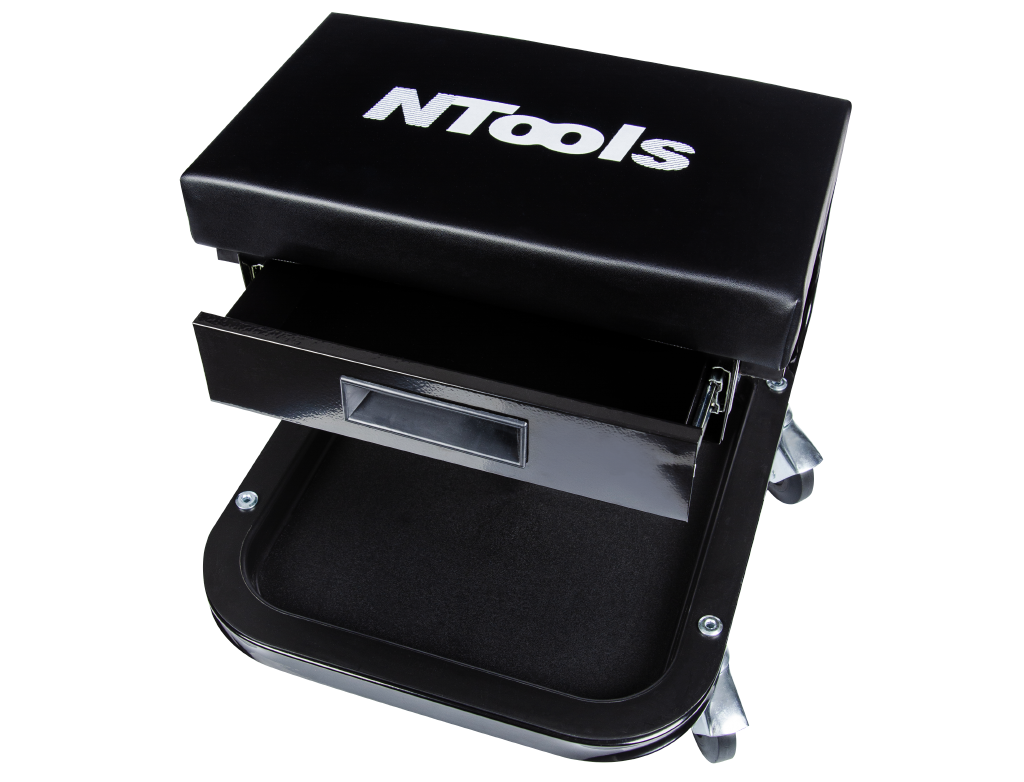 NTools MSWS - Mobilne siedzisko warsztatowe z szufladą | 100kg