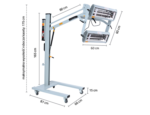 NTools FDS 2000 Plus - Promiennik (2,2kW) z wyłącznikiem czasowym, na wysięgniku teleskopowym | 