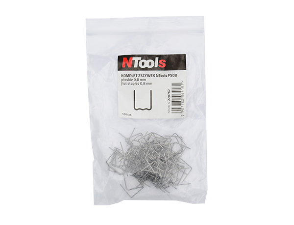 NTools FS08 - Komplet zszywek - płaskie | 0,8mm | opak. (100szt)