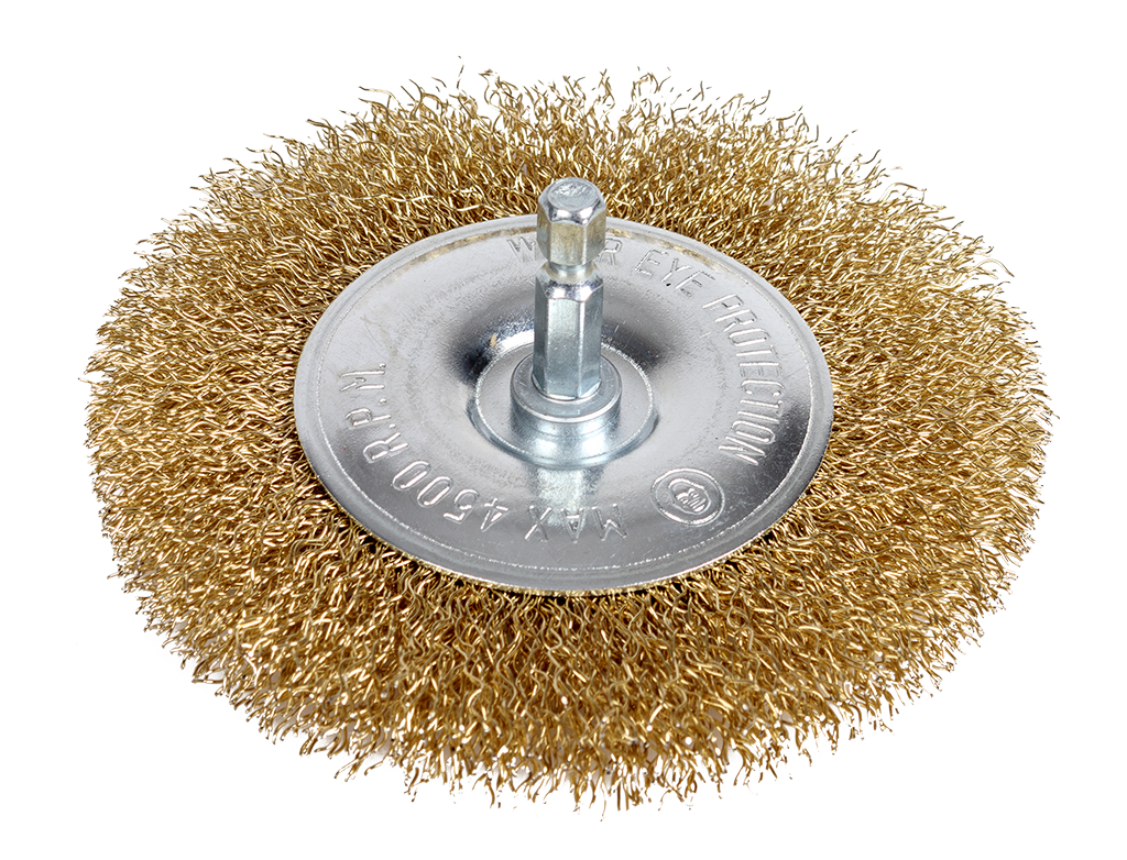 Szczotka druciana płaska na wiertarkę NTools 100P | trzpień hex 1/4 | d100