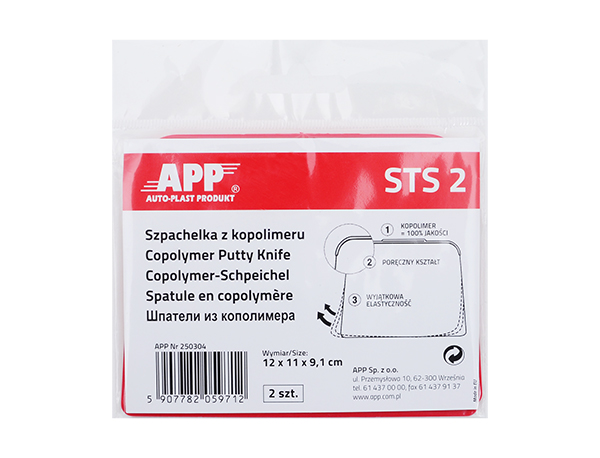 APP STS - Szpachelki z kopolimeru | Kolor czerwony | 12 x 11 x 9cm | op (2szt).