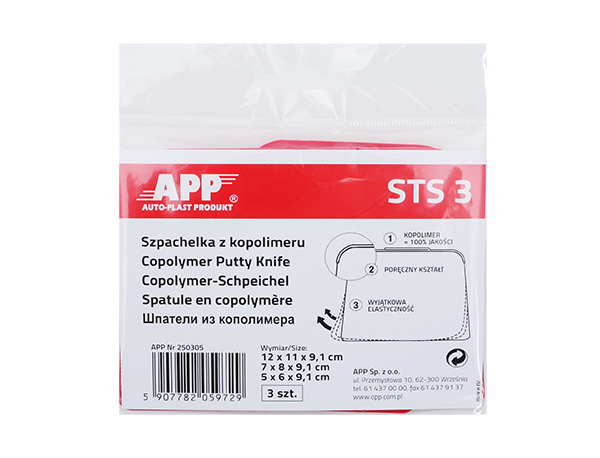 APP STS - Szpachelki z kopolimeru | Kolor czerwony | 12 x 11 x 9cm | op (2szt).