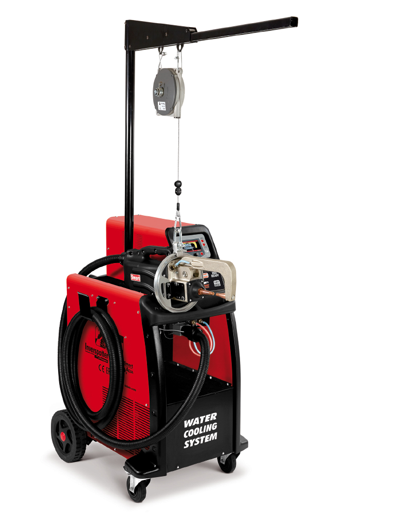 Zgrzewarka ze szczypcami pneumatycznymi. TELWIN TELWIN INVERSPOTTER 14000 Smart AQUA | Max. prąd zgrzewania: 15 kA | Docisk elektrod: 550 daN