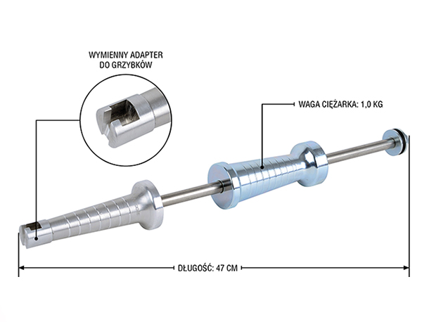 NTools MB1000 - Młotek bezwładnościowy aluminiowy do grzybków | 1000g