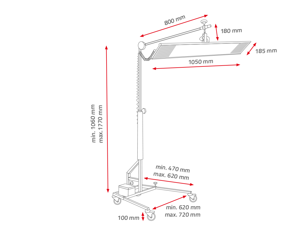 NTools LC 1050 2.0 - Lampa cieniowa na statywie | Pilot w zestawie