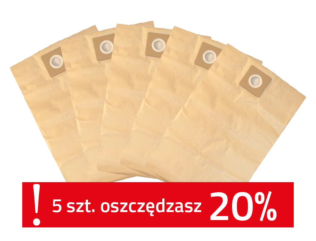 NTools WFP 60 - Worek filtracyjny papierowy do odsysacza NTools VC 50E/EP, VC36E/EP | brązowy | 60L | 