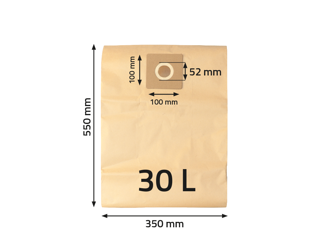 NTools WF 30 - Worek filtracyjny papierowy do VC 30Eco | brązowy | 30L